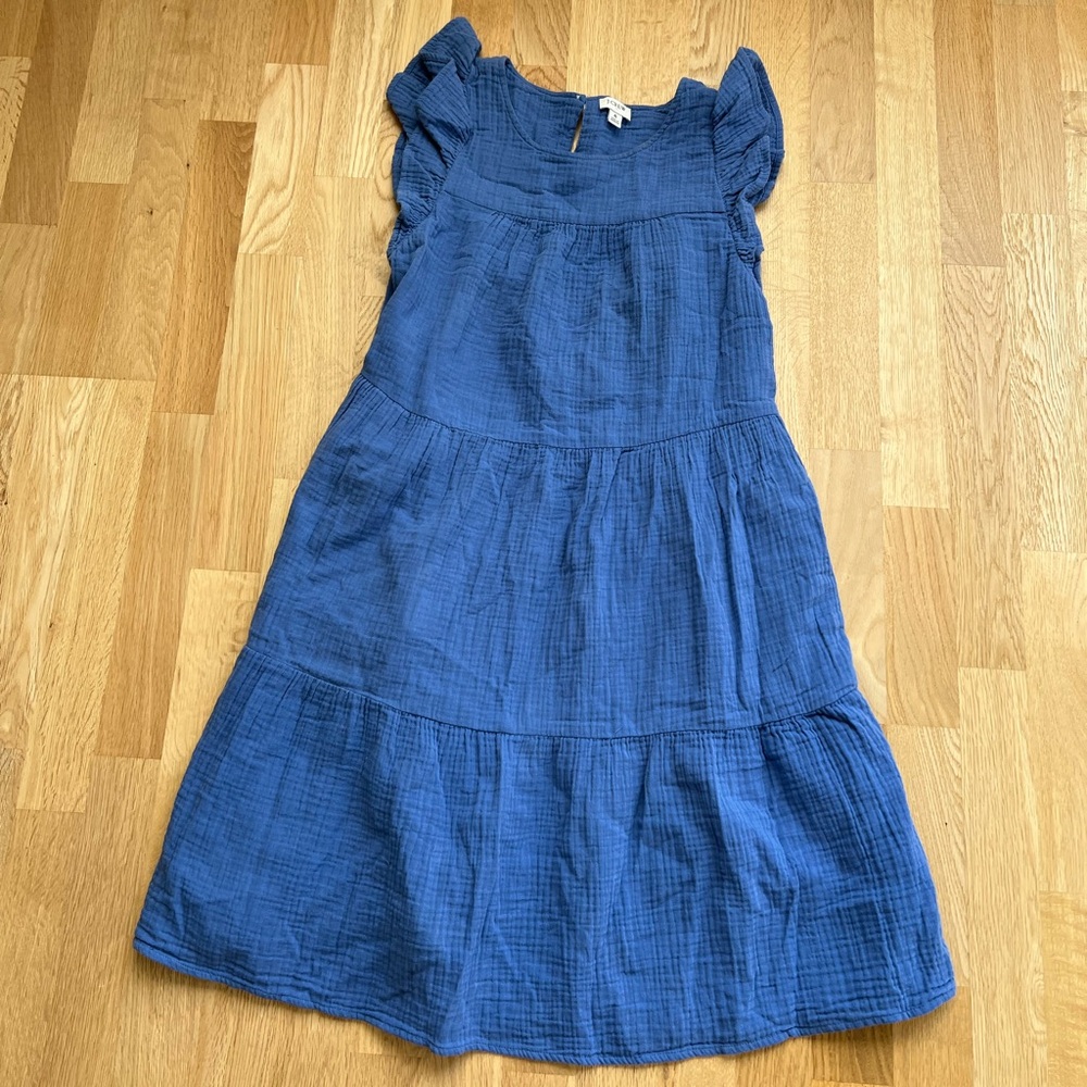 J. Crew Blue Ruffle Dress - Size 6 *Great Condition*